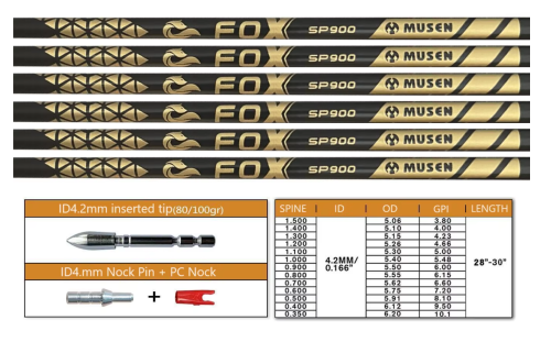 Трубка карбоновая (id4.2) MUSEN Fox ±.006" / 6 шт